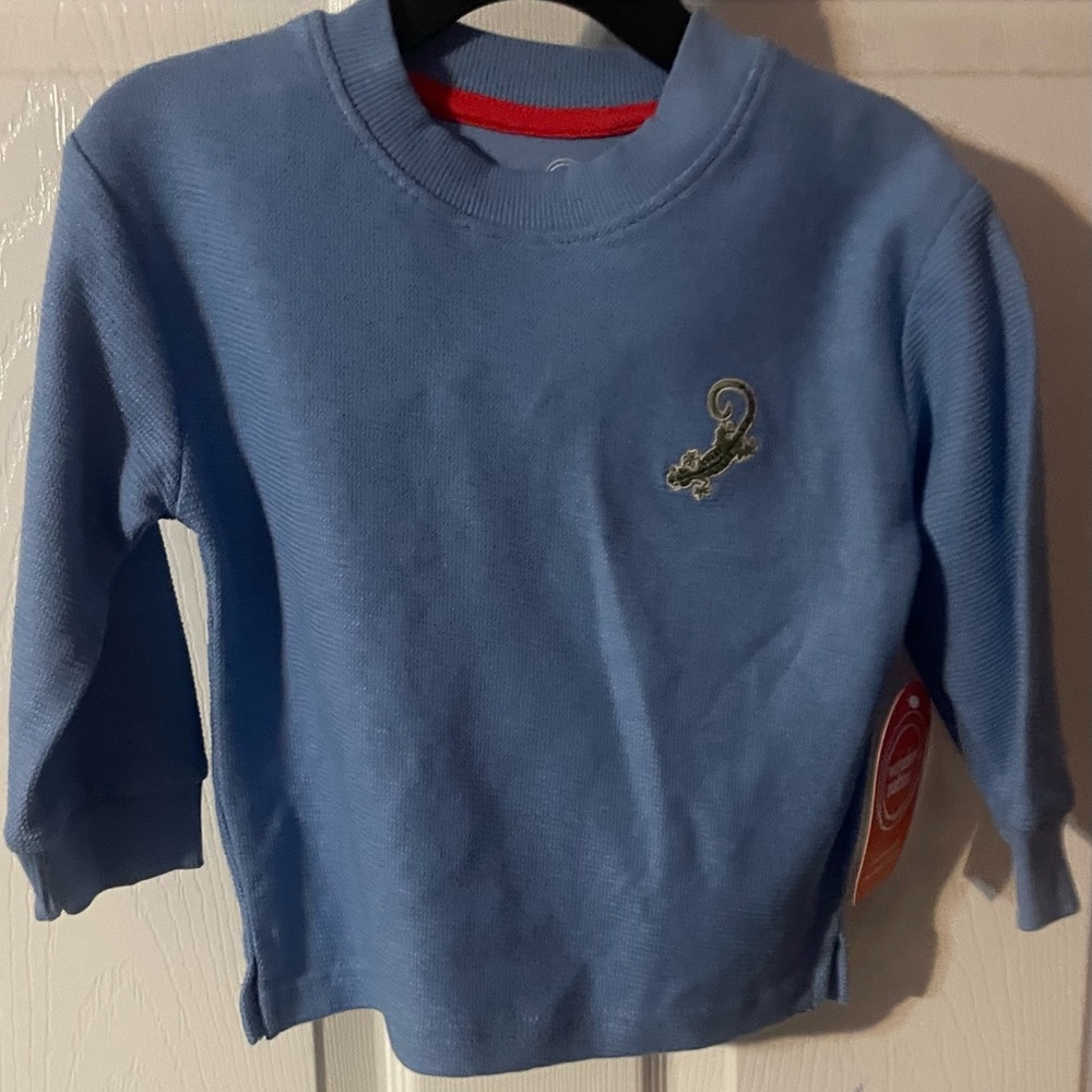 Wonder Nation Blue Kids Sweatshirt with Lizard Patch! NWT! Size 18 mos.